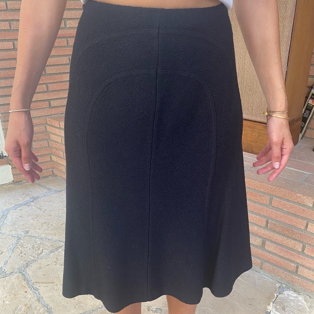 St. John Couture black tweed knee-length skirt